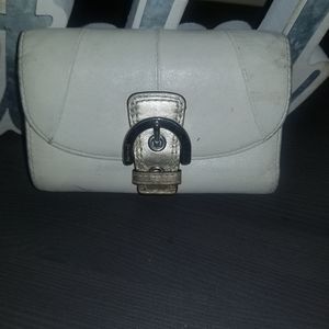 Off White Coach billfold wallet with coin purse